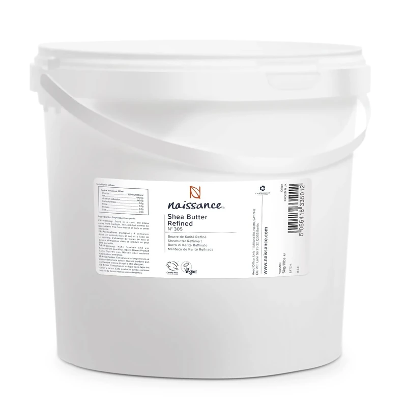 Naissance Shea Butter Refined (No. 305) - 5kg - Pure, Natural - for Skin, Body, Face, Hair, Hands, Cosmetics and Beauty Recipes