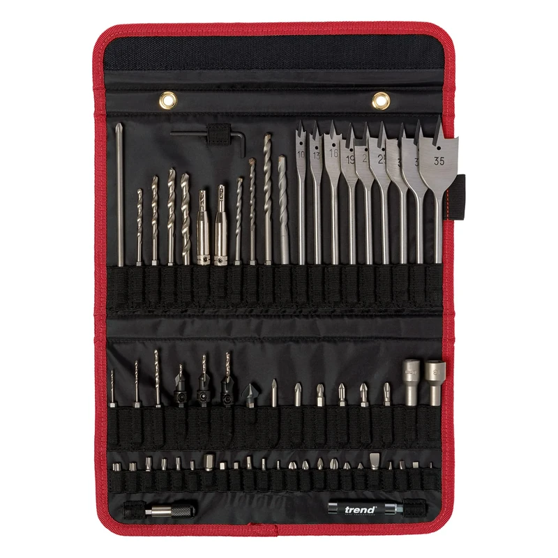 Trend 60-Piece Quick Release Craft Pro Tool Set, Magnetic Quick Chuck, Retractable Bit Holder, Deburr Countersink, QR/Set/2