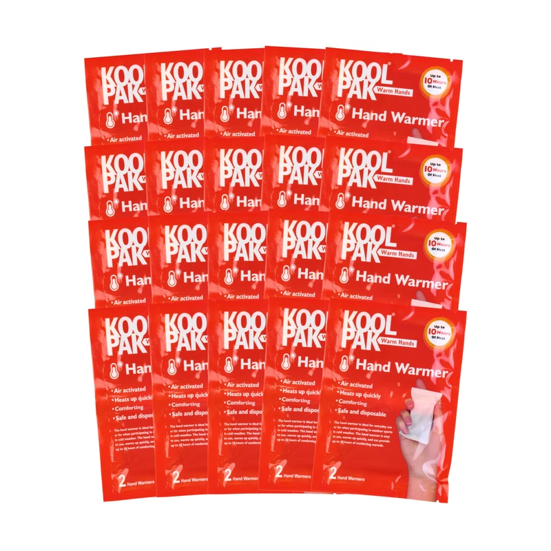 Koolpak 40 x Hand Warmers (20 Pairs) Disposable Air Activated Heat Pads – Up to 10 Hours Warmth – Ideal for Cold Weather, Outdoors, Camping, Hiking & Travel – Pocket Size for Men & Women – Bulk Pack