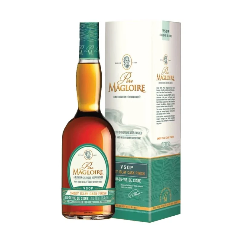 Père Magloire VSOP Calvados - Islay Single Malt Cask Finish - 70cl, 40% ABV - Premium Calvados Apple Brandy Normandy - Smooth and Complex - Ideal Brandy Gifts for Men or Women