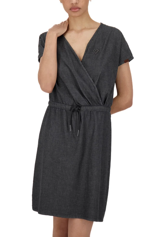 alife & kickin Women's Ornellaak DNM Casual Summer Dress XS-XXXL, Black Denim