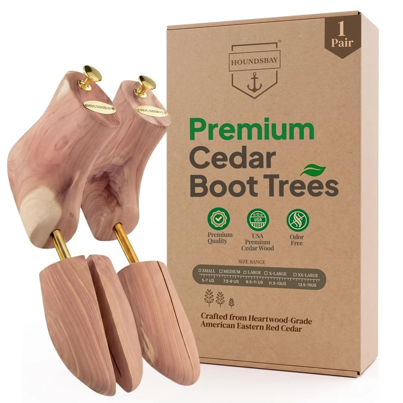 HOUNDSBAY Boot Tree, Cedar Boot Trees for Men, Boot Shoe Tree, Shoe & Boot Trees, Shoe Trees for Boots, Cedar, Large = 9.5-11 US - Image 1