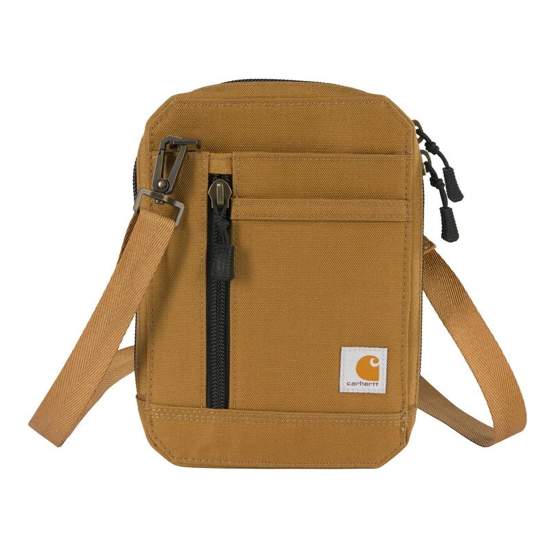 Carhartt Unisex's Nylon Duck, Water Resistant Wallet with Adjustable Crossbody Strap Brown