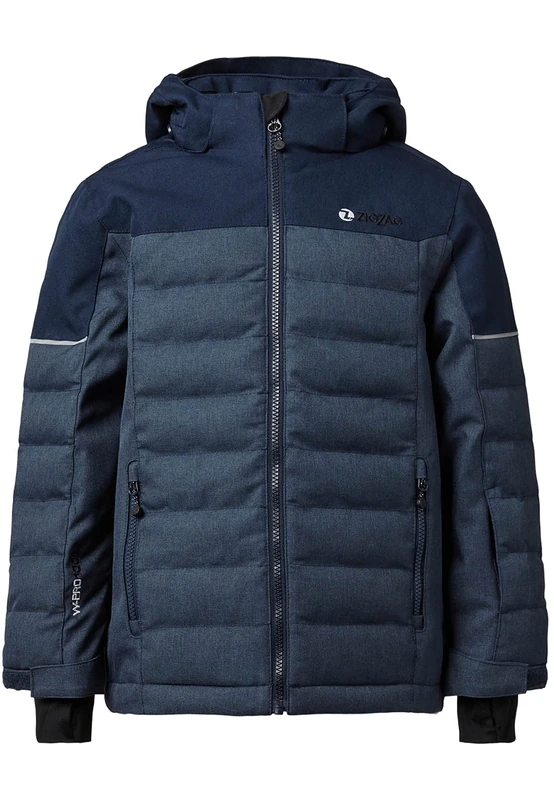 Zig Zag Unisex Kid's Melange Ski Jacket, 2057 Midnight Navy, 152 (EU)