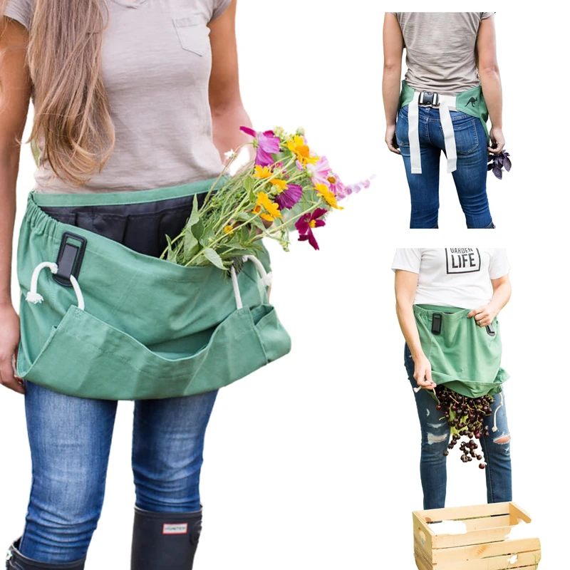 The Roo Gardening Apron with Pockets and Harvesting Pouch