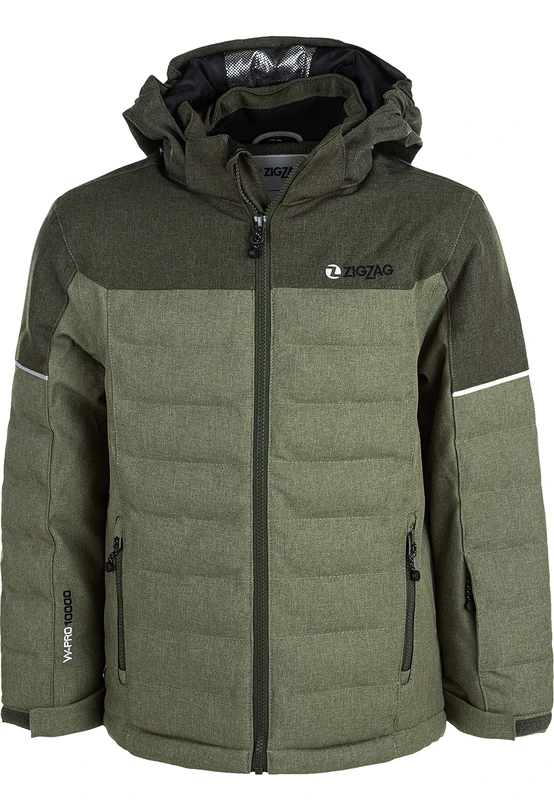 ZIGZAG Unisex Kid's Melange Ski Jacket, 3052 Forest Night, 104-110