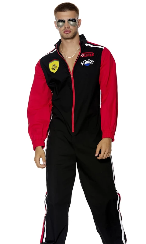 Forplay Fuel Up Mens Racer Costume, Black, XL - Image 1