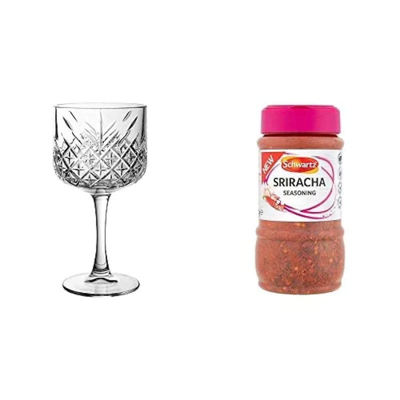 Utopia P440237-00000-B01012 Timeless Vintage Cocktail Glass, 19.25oz, Pack of 12 Bundle with Schwartz Sriracha Seasoning, Hot and Spicy Seasoning, 0.32 kg 832066