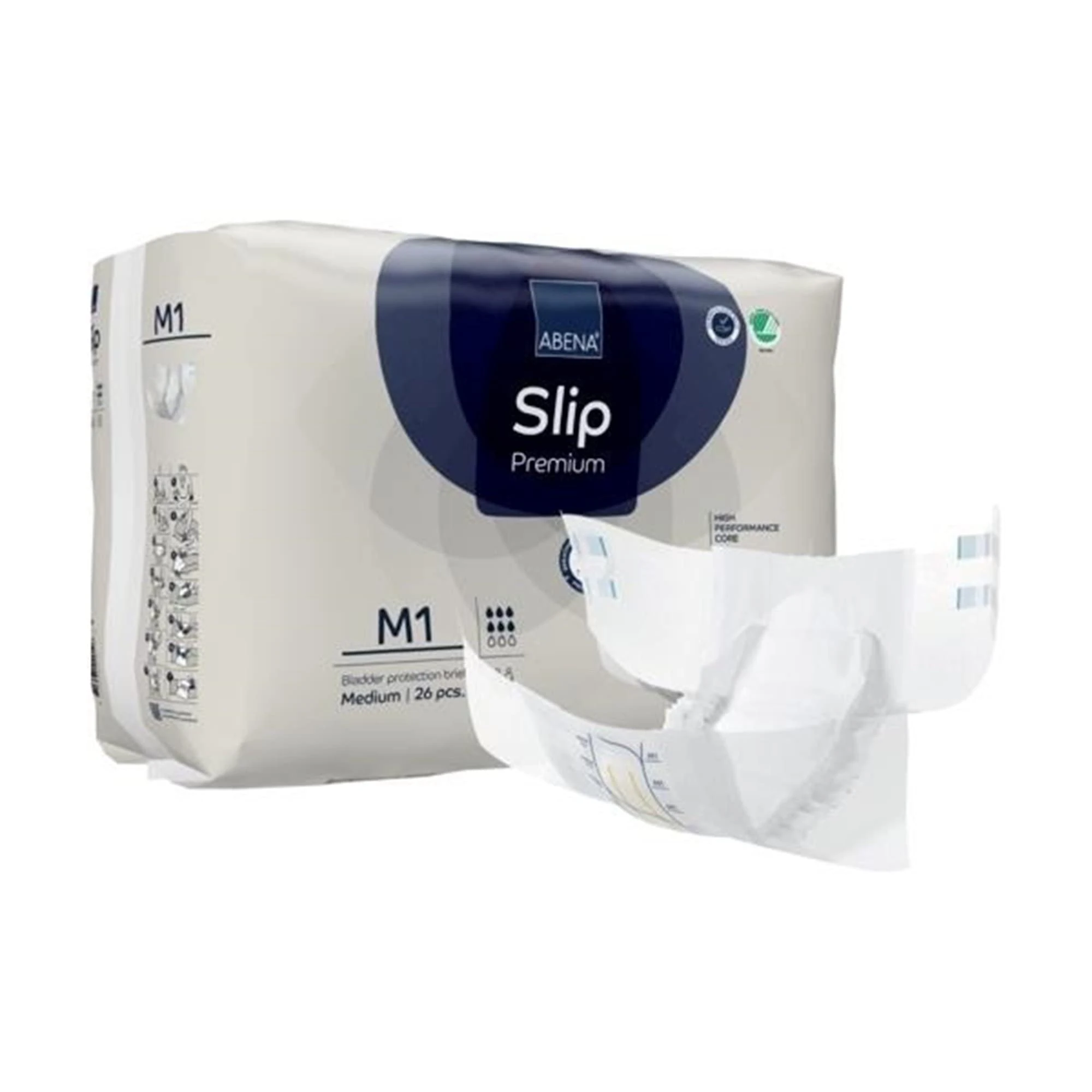 ABENA Slip Premium All-In-One Incontinence Pads For Men and Women, Eco-Labelled Pads - Medium 1, 70-110cm Waist, 2000ml Absorbency, 4x 26PK