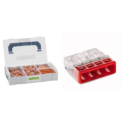WAGO Original Connection Terminal Set 887-952 - L-BOXX Mini - Series 221 Bundle with WAGO 2273-204 Compact Socket Terminal 4 x 0.5-2.5 mm² No. 2273-204 Red (Pack of 100)