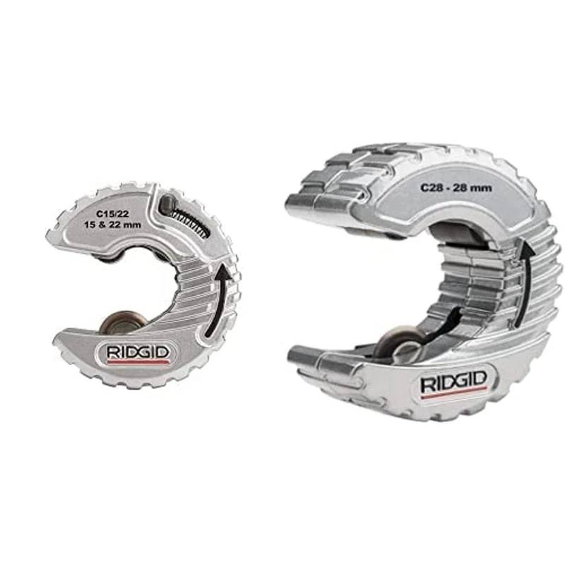 RIDGID 57018 Model C15/22 mm C-Style Close Quarters Copper Tubing Cutter Capacity, 15-22mm Bundle with RIDGID 60668 Model C28 mm C-Style Close Quarters Copper Tubing Cutter 28 mm only