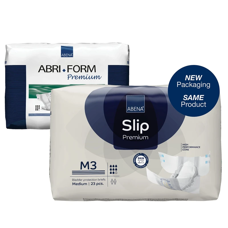 ABENA Slip Premium All-In-One Incontinence Pad - Medium, 3 Pack, 3100ml Absorbency, 70-110cm Waist, White