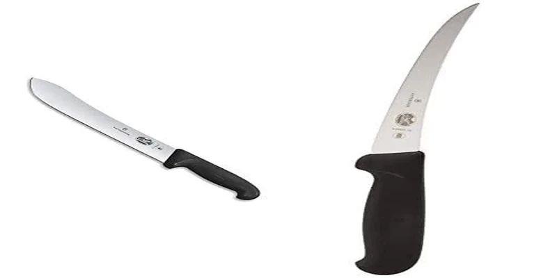 Victorinox C675 Steak Knife Bundle 5660315 Boning Knife, Narrow Curved Blade, 15 cm, Black