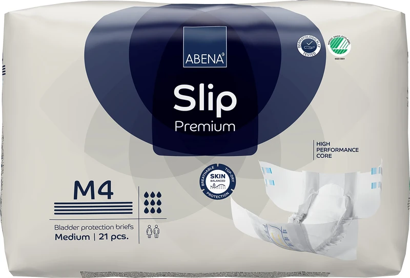 ABENA Slip Premium All-In-One Incontinence Pads For Men & Women, Eco-Labelled - Medium 4, 70-110cm Waist, 3600ml Absorbency, 4x 21PK