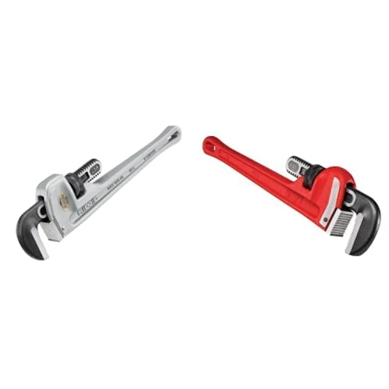 RIDGID 31100 Model 818 Aluminium Straight Pipe Wrench, 18-inch Plumbing Wrench Bundle 31025 18-inch Heavy-Duty Straight Pipe Wrench, 18-inch Plumbing Wrench