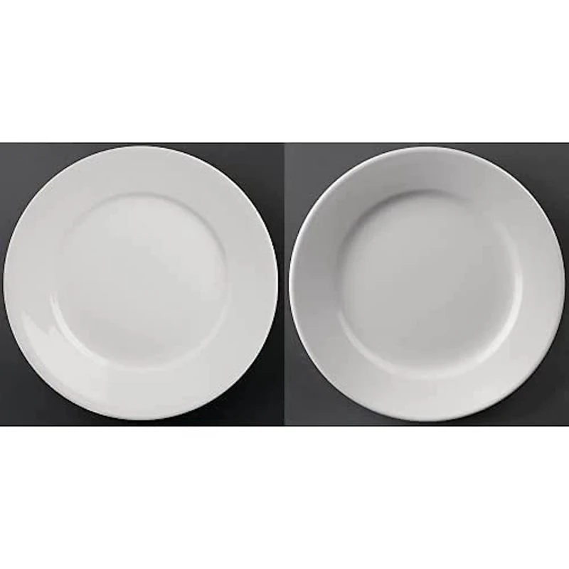 Olympia 2834 Athena Wide Rimmed Plates 280mm White (Pack of 6) Bundle CC206 Athena Hotelware Wide Rimmed Plate - 165mm 6 1/2" (Box 12), White