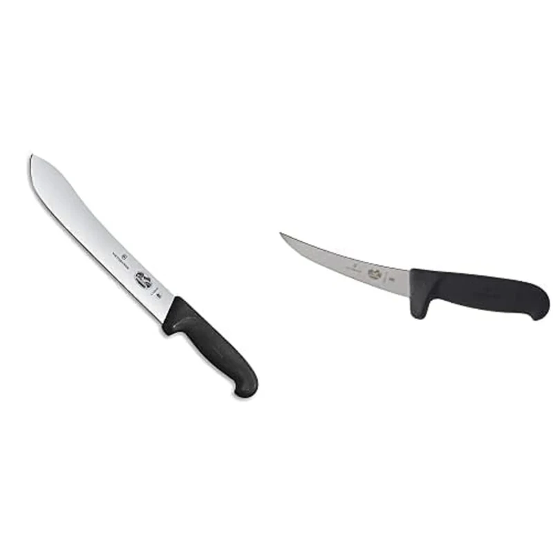 Victorinox C675 Steak Knife Bundle GL273 Fibrox Safety Grip Boning Knife, 12 cm