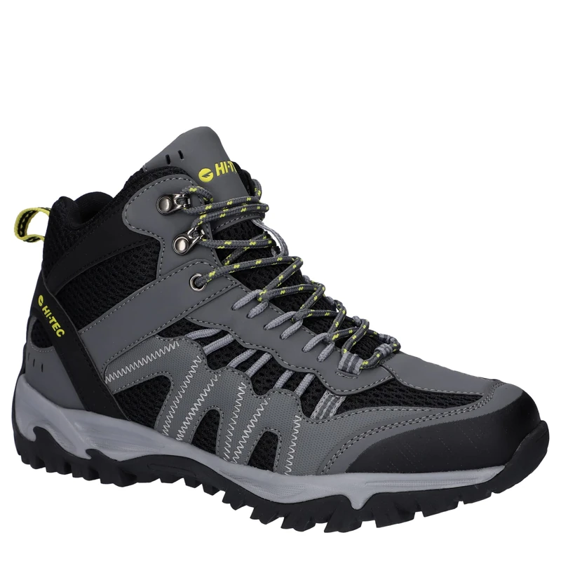 Hi-Tec Mens Jaguar Mid Wp Hiking Boot, Graphite Black Citron, 7 UK