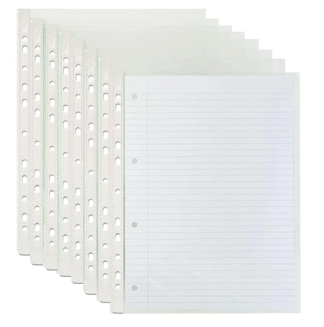 50 A4 Plastic Value Punched Punch Pockets 10-15 Sheets 30 Micron for Folders Filing Wallets Sleeves