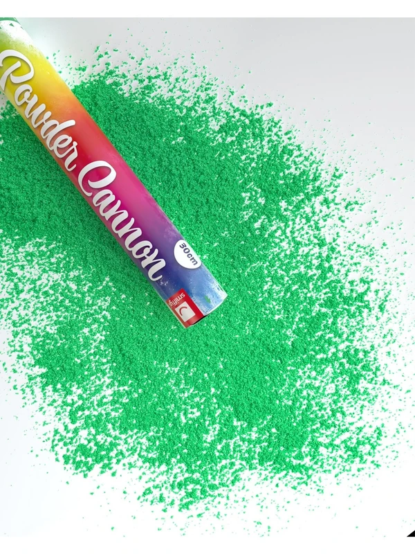 Smiffys 30cm Powder Cannon, Green, DB of 12 Non Toxic, Party & Carnival Fancy Dress, Adult Dress Up Party Goods - Image 1