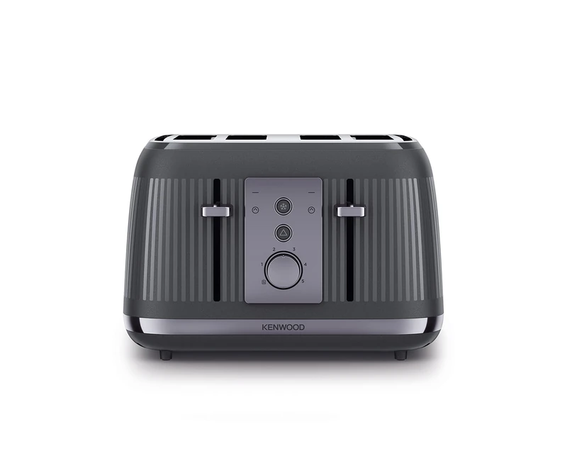 Kenwood Dusk Toaster, 4 Slot Toaster, Reheat, 5 Browning Settings, Defrost and Cancel Functions, Pull Crumb Tray, TFP30.000GY, 1800W, Slate Grey
