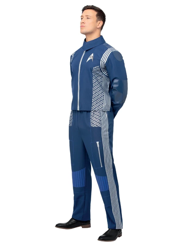 Smiffys Adults Star Trek Discovery Science Uniform Jacket & Trousers, Official License Outfit with Silver Detailing, Represent the Sciences Division, Star Trek Halloween Fancy Dress Costume
