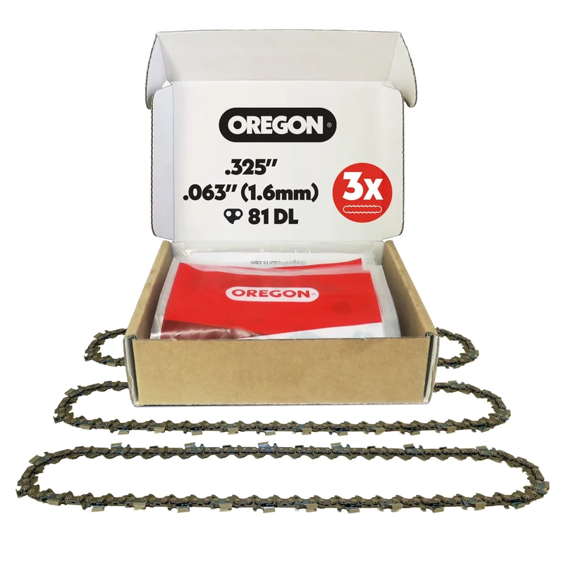 Oregon 3-Pack Chainsaw Chain for Stihl - .325" Pitch, .063" (1.6 mm) Gauge for 20" (50cm) Bar, 81 Drive Links - Semi-Chisel Replacement Chainsaw Chain, Fits Several Stihl Models and More