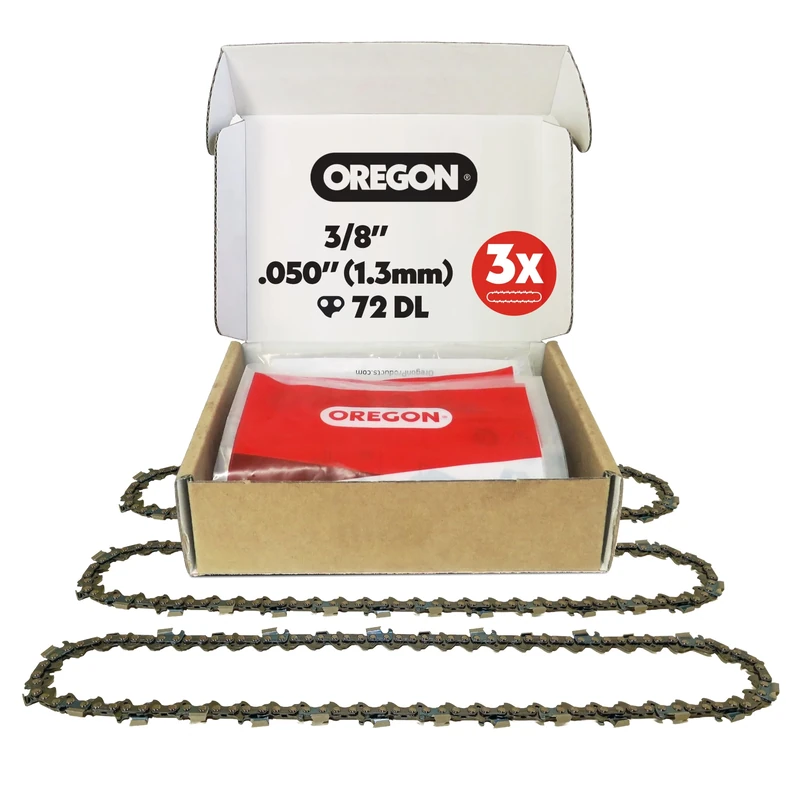 Oregon 3-Pack Chainsaw Chain for Stihl - 3/8" Pitch, .050" (1.3 mm) Gauge for 20" (50cm) Bar, 72 Drive Links - Full Chisel Replacement Saw Chain, Fits Several Stihl Models and More