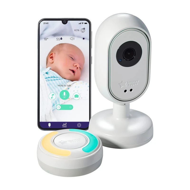 Tommee Tippee Dreamsense Smart Baby Monitor, Night Vision Range 10 Metres, 2-Way Talk Audio, Safe Secure App-Enabled, Tilt, Pan, Zoom Camera, Wireless Parent Pod, Customisable Alerts & Sleep Tracking