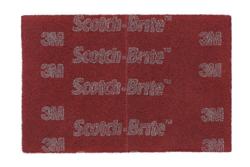 Scotch-Brite 7447B PRO Hand Pad, A/O Very Fine, Maroon, 6 in x 9 in, No Perf, 60/Case Bulk
