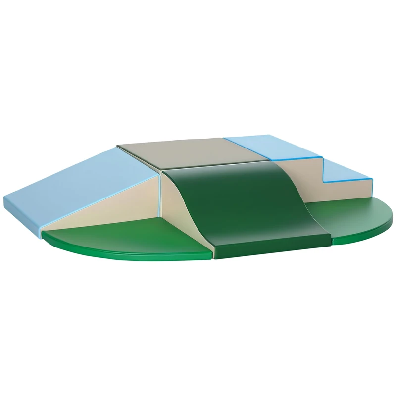 HOMCOM 6 Piece Kids Soft Play Set, Kids Foam Blocks Toys for Climb and Crawl, Indoor Activity Play Set Playground for Toddler 1-3 Years Old, Multicoloured