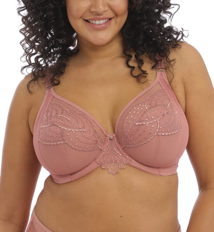 Elomi Women's Plus Size Priya Underwire Plunge Bra, Rose Gold, 40E