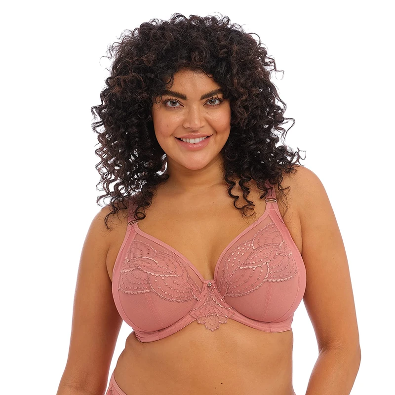 Elomi Women's Plus Size Priya Underwire Plunge Bra, Rose Gold, 36H US