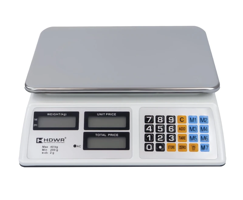 Precise Store Scale, Electronic, Digital Display, Load Capacity up to 40 kg, Accuracy +/- 2 g, HDWR wagPRO-S40