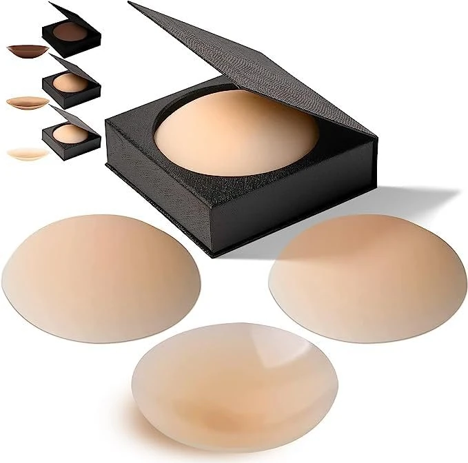 Nipple covers for women adhesive and reusable nipple covers reusable nipple pasties nipple stickers niple cover nippie cover nood chest stickers nippies skin nipple daisies (Beige) 2 Pair