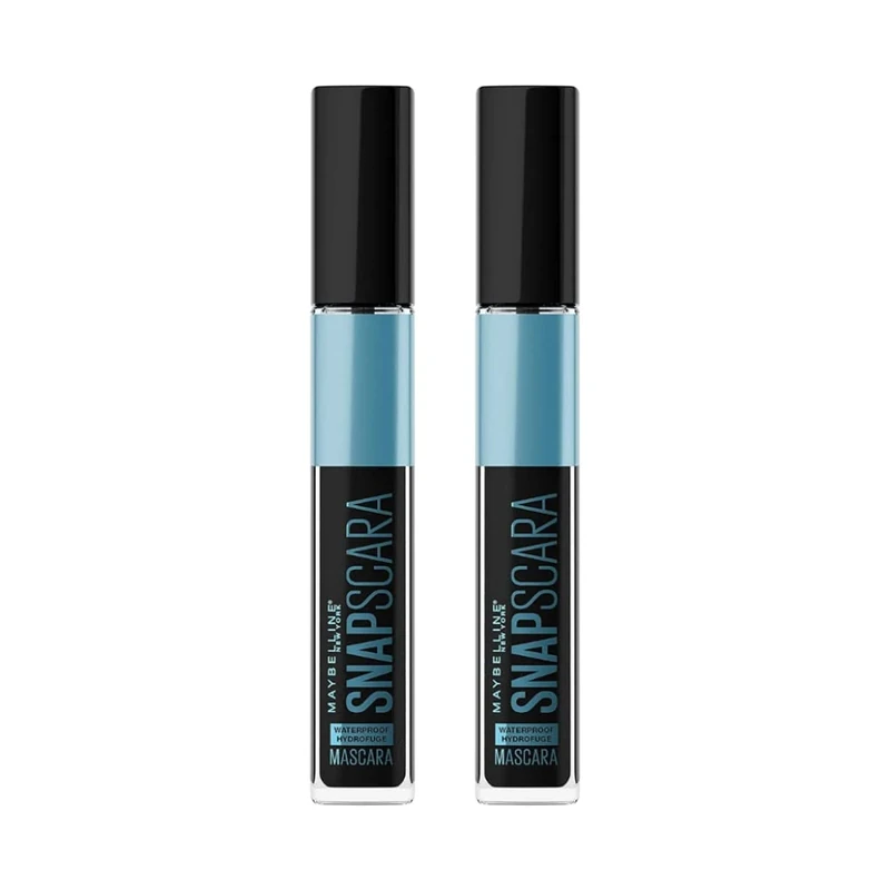 2 x Maybelline New York Snapscara Mascara 9.5ml -Pitch Black Waterproof