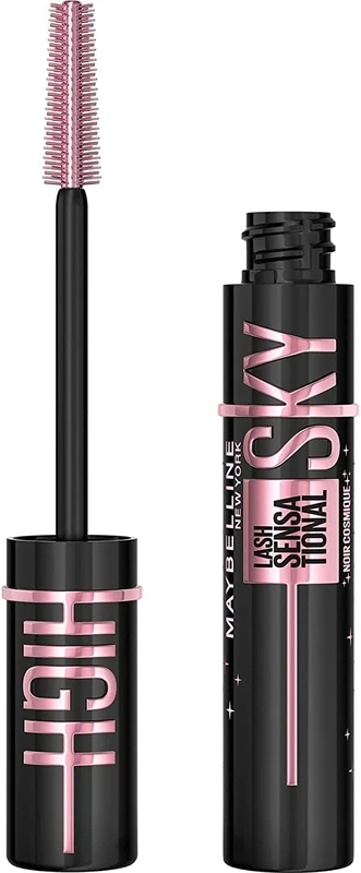 3 x Maybelline New York Lash Sensational Sky High Mascara, Volumising & Lengthening Mascara, Washable Flake-Free Formula Infused with Bamboo Extract & Fibres, 7 ml, Shade: Cosmic Black