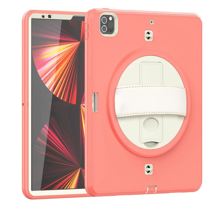 iPad Pro 12.9 Case 2021/2020, with 360 Rotating Stand Handle/Crossbody Pencil Holder, for iPad Pro 12.9 Inch 5th/4th Generation Tablet Case-Red