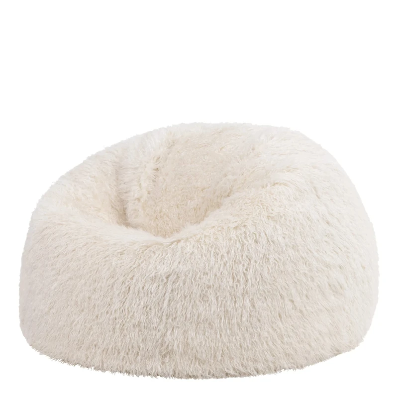 icon Kingston Faux Fur Fluffy Bean Bag, Mongolian Fur, Large Adult Bean Bag Chair with Filling Included, Comfy Chair, Living Room Furniture, Bedroom Furniture