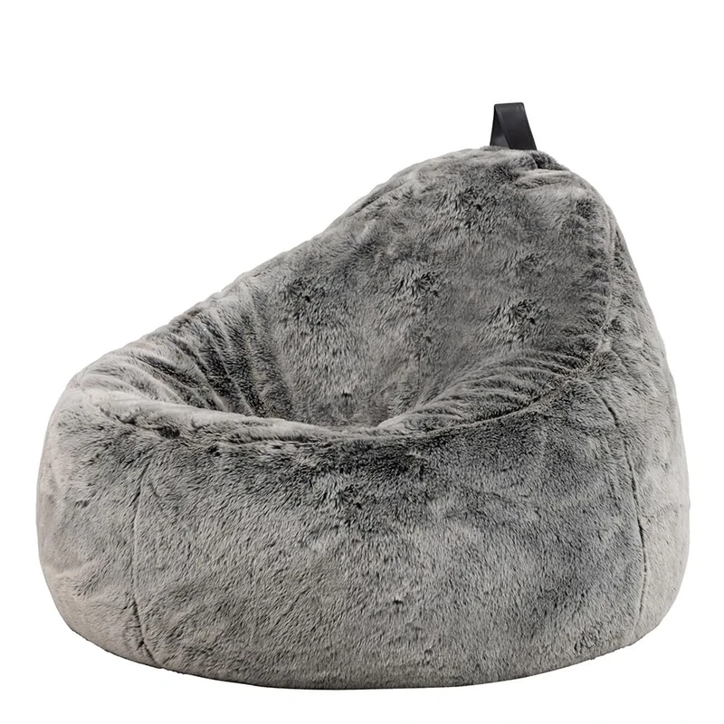icon Cocoon Faux Fur Bean Bag, Artic Grey, Large Adult Bean Bag Chair with Filling Included, Comfy Chair, Living Room, Living Room Furniture, Bedroom Furniture
