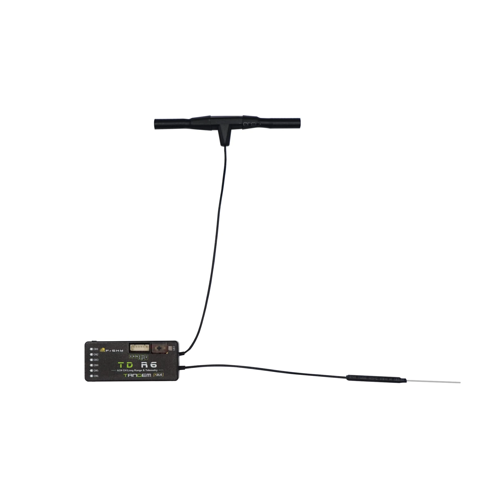 FrSky TD R6 Dual-Band Receiver Simultaneous 2.4GHz & 900MHz 6 PWM Outputs SBUS Out & FBUS/S.Port Long Range Up to 100KM Black Box Lightweight 4ms Race Mode OTA Firmware Update