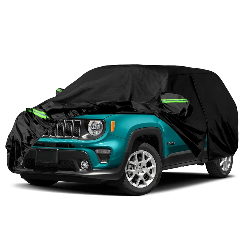 Waterproof Car Covers Replace for 2015-2022 Jeep Renegade, 6 Layers All Weather Custom-fit Car Cover with Zipper Door & Windproof Strap for Snow Rain Dust Hail Protection (Renegade)