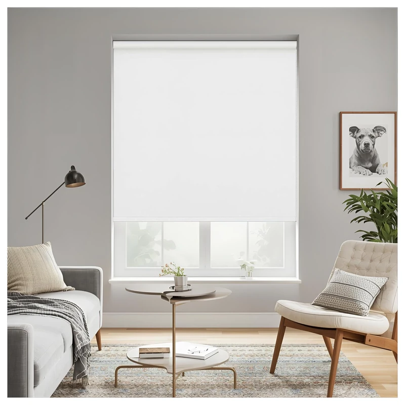Thermal Insulated Blackout Fabric Roller Blinds, Easy Fit Room Darkening Shades Fittings Included Cream (Width 210cm x Length 210cm, Blackout, Cream) (BK004)