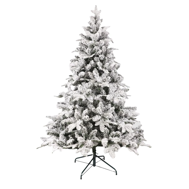 Rebecca Mobili Christmas Tree 210, Artificial Tree, Snow Effect, Pvc Pe, Metal Base, 1791 Branches, Umbrella Opening - Dimensions: 210 × 137 × 137 cm (HxWxD) - Art. RE6759