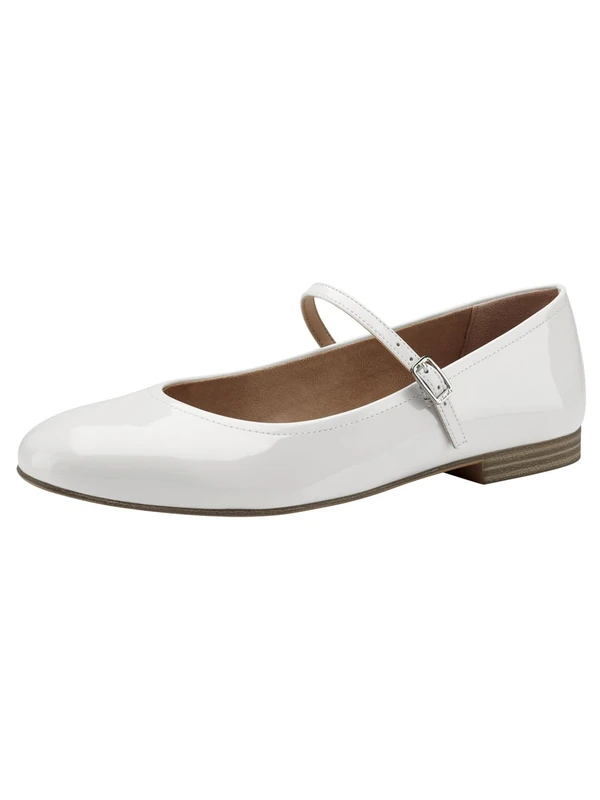 Tamaris 1-1-24214-20 Women's Trainers Ballet Flat, White (White Patent), 6.5 UK