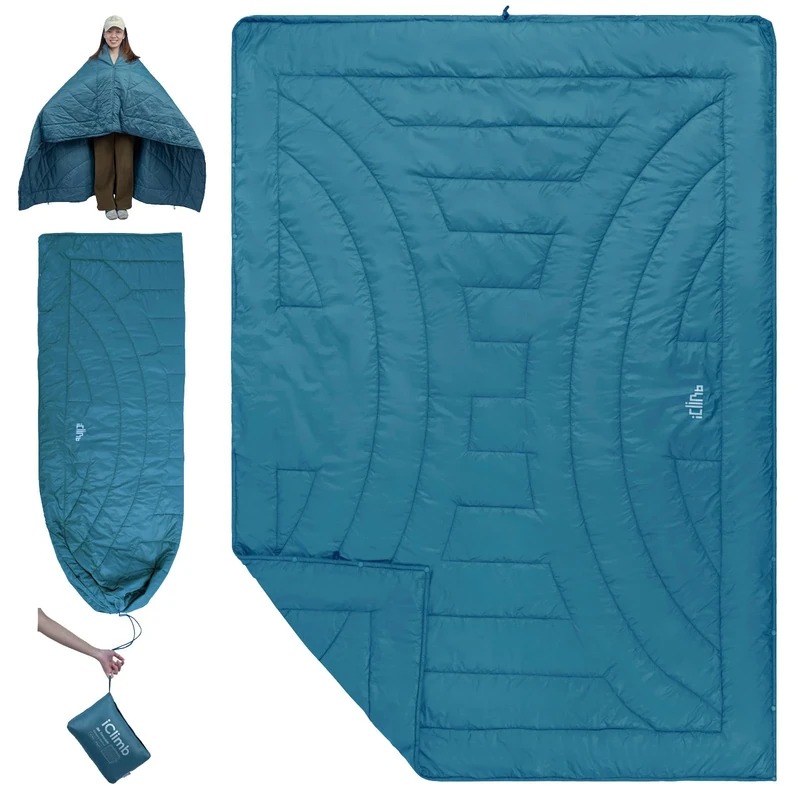 iClimb 3M Thinsulate Insulation Warm Camping Blanket Ultralight Compact (Blue)