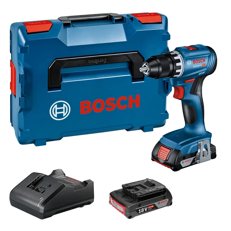Bosch Professional 18V System perceuse-visseuse sans-fil GSR 18V-45 (Vitesse de Rotation de 1 900 tr/min, 2 Batteries de 2,0 Ah, chargeur GAL 18V-20, Dans L-BOXX)
