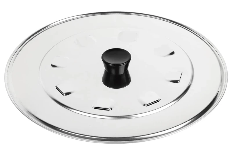 Cofan Lid with Devaporator | Made of Stainless Steel | ABS Knob | Pack of 12 - Image 1