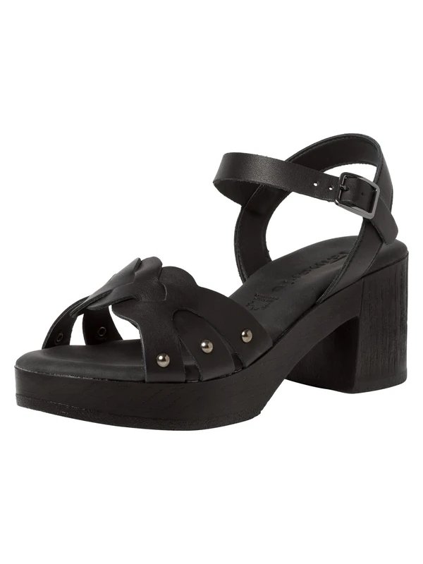 Tamaris Women Strappy Sandals, Ladies Sandals,TOUCHit-Footbed,Summer Shoes,Straps,Elegant,Feminine,Light Heel,Black,36 EU