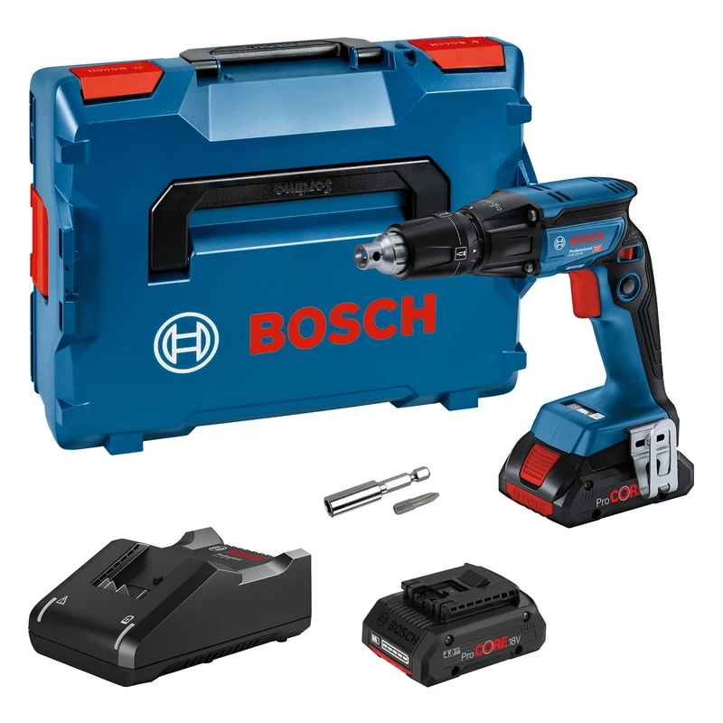 Bosch Professional 18V System Cordless Drywall Screwdriver GTB 18V-45 (Includes 2X 4.0 Ah Batteries ProCORE18V, Charger GAL 18V-40, in L-BOXX 136)